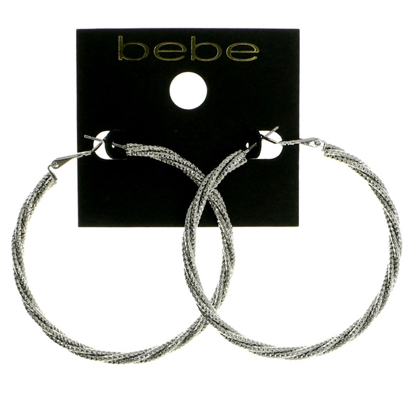 bebe Jewelry - bebe silver hoop earrings NWT BBE40